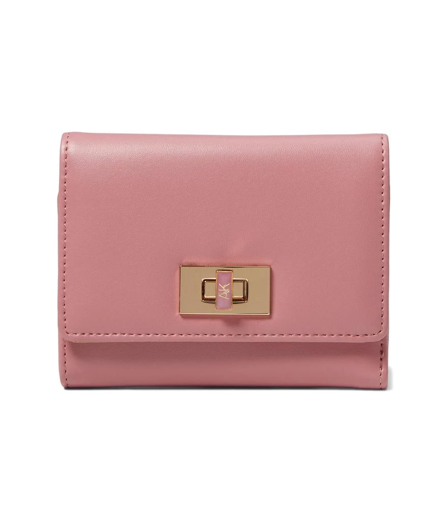 Anne Klein AK Small Flap Wallet With Enamel Filled Turn Lock 1
