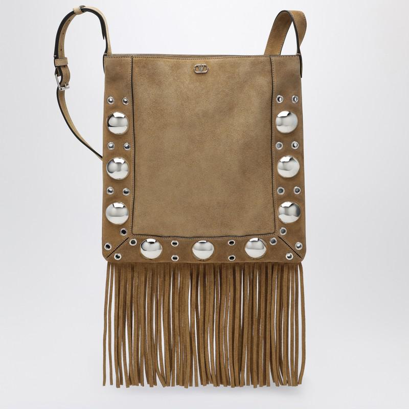 Valentino Beige Nellcôte bag in suede with fringes