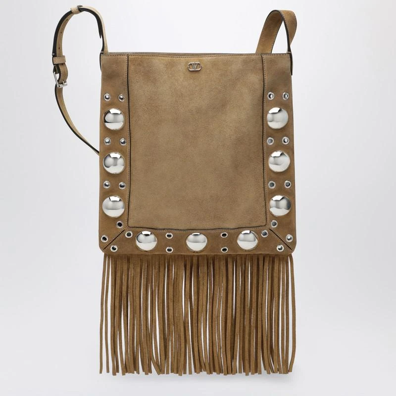 Valentino Beige Nellcôte bag in suede with fringes 1