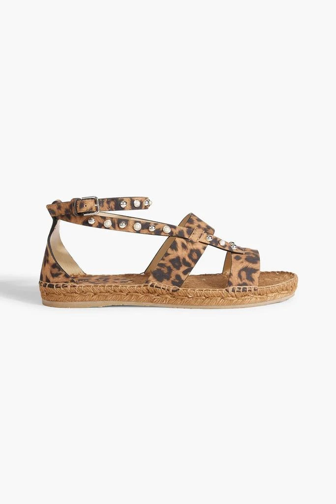 Jimmy Choo Denise embellished leopard-print suede espadrille sandals 1