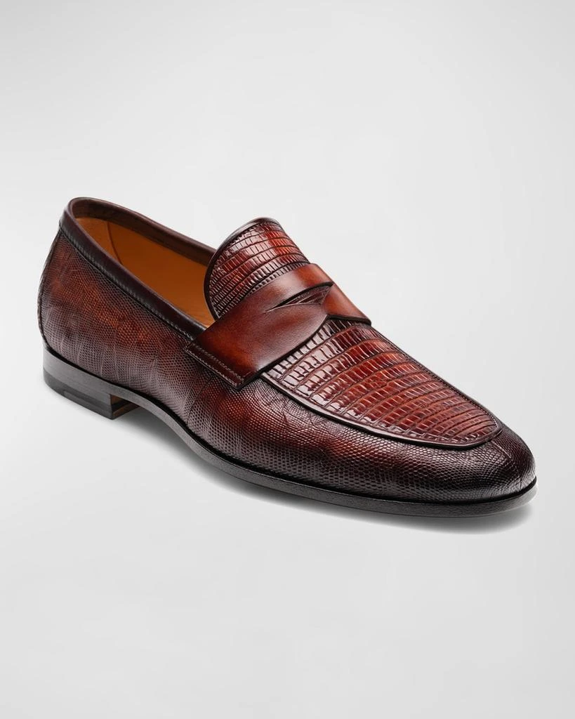 Magnanni Men's Vincente Lizard Penny Loafers 2