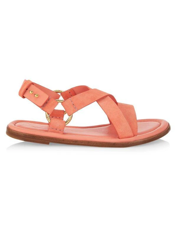 Ulla Johnson Audrey Suede Crisscross Sandals 1