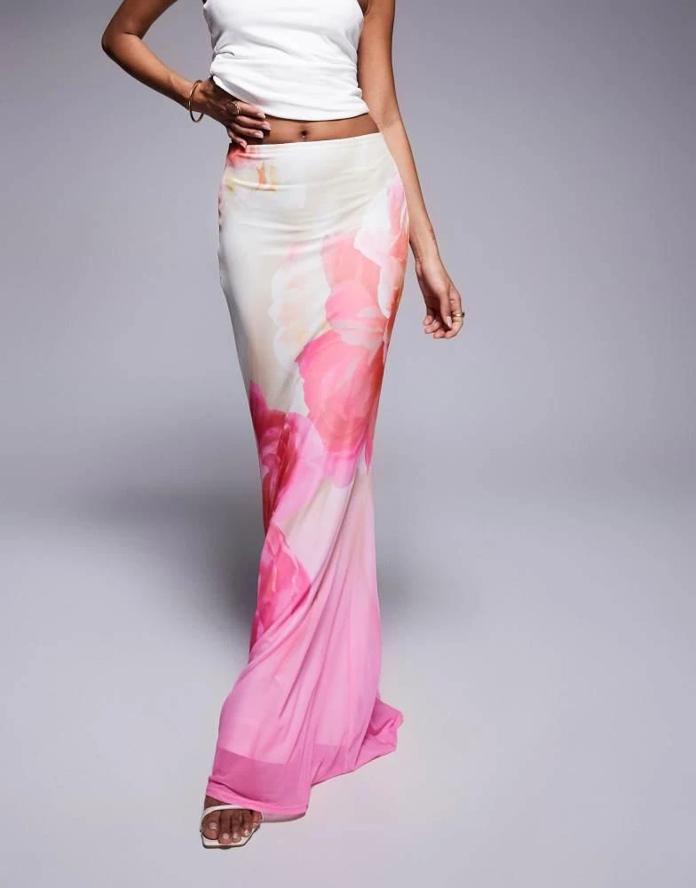 AFRM AFRM maxi skirt in ombre pink floral 2