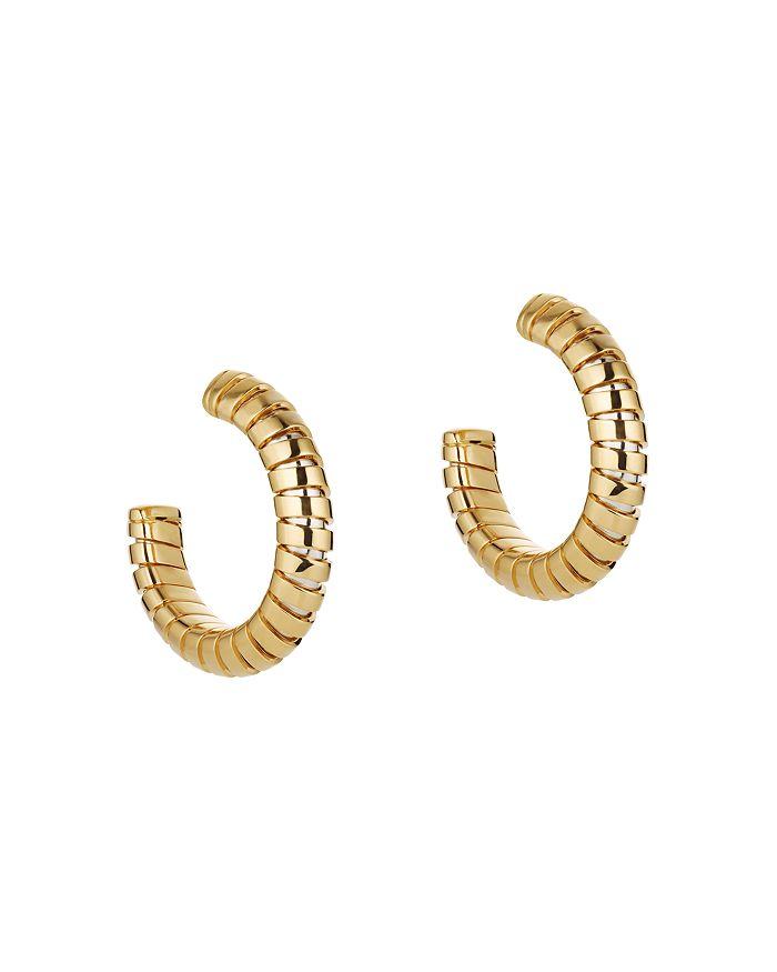 MARINA 18K Yellow Gold Trisolina Hoop Earrings