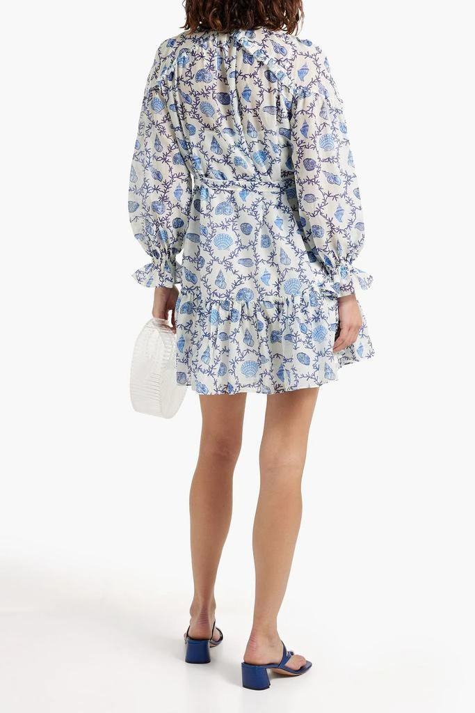 Saloni Pixie ruffled printed cotton and silk-blend mini dress 3