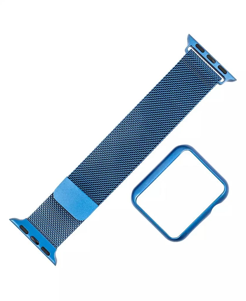 WITHit Blue Stainless Steel Mesh Band and Protective Cover Set designed for Apple Watch® 42mm (Series 1-3 only) & 44/45/46/49mm (Ultra & Ultra 2) 1