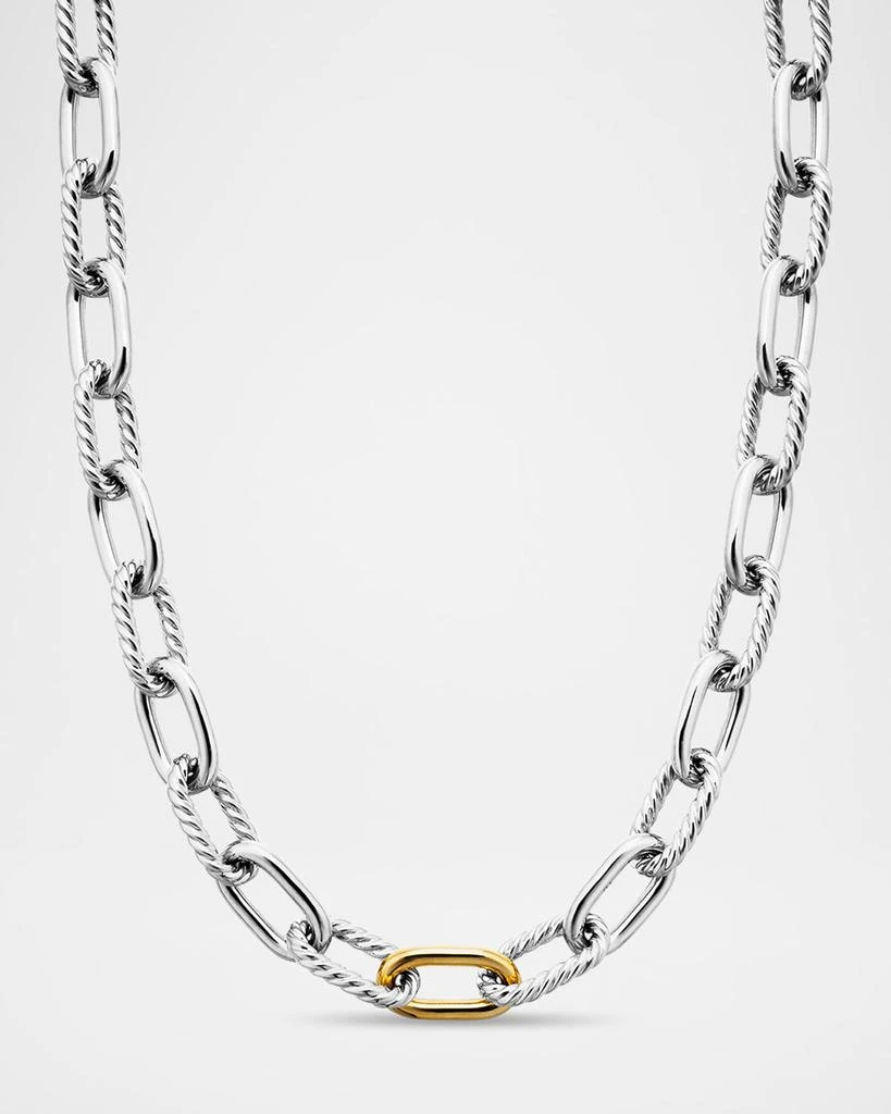 David Yurman DY Madison Chain Necklace in Silver with 18K Gold, 11mm