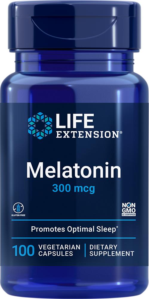 Life Extension Life Extension Melatonin, 100 - 300 mcg (300 mcg, 100 capsules, Vegetarian)