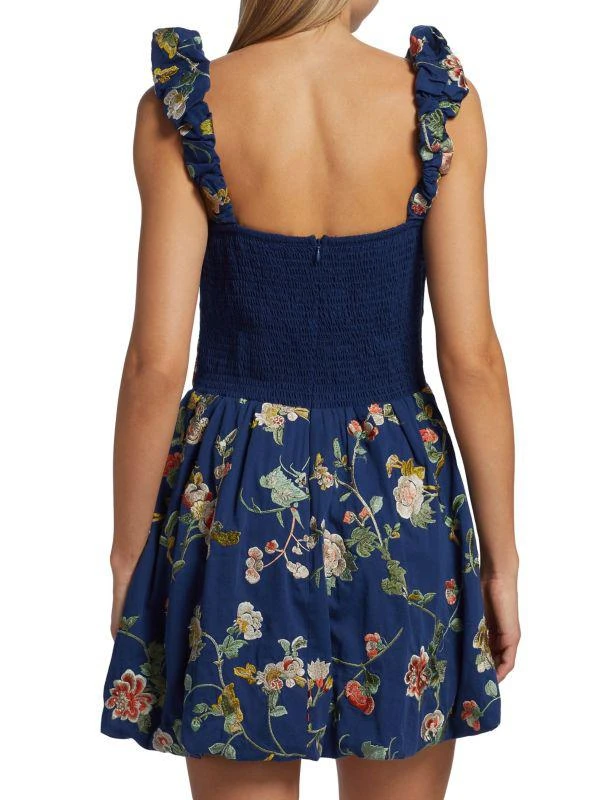 Sea Julian Puff-Strap Embroidered Minidress 2