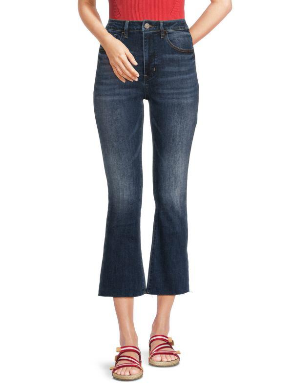 Etienne Marcel Faded Cropped Kick Flare Jeans
