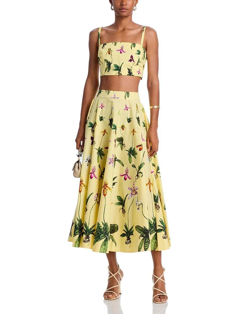 Oscar de la Renta Orchids Cropped Top 2