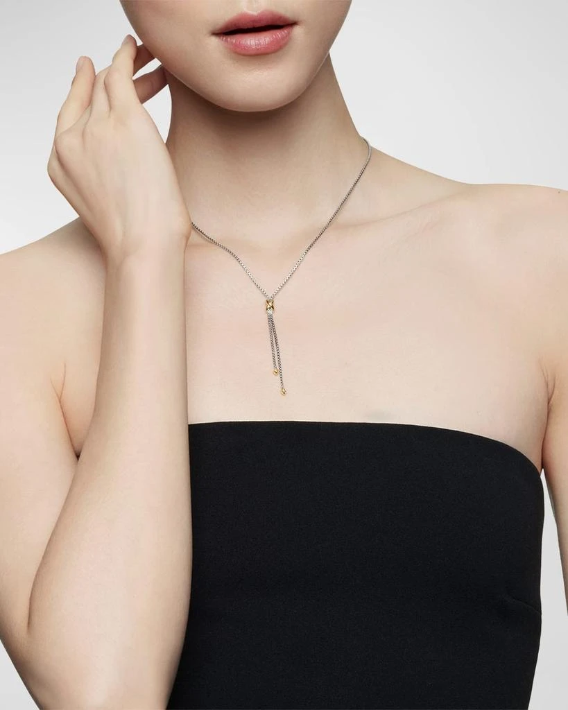 David Yurman Petite X Lariat Y Necklace with 18K Yellow Gold 5