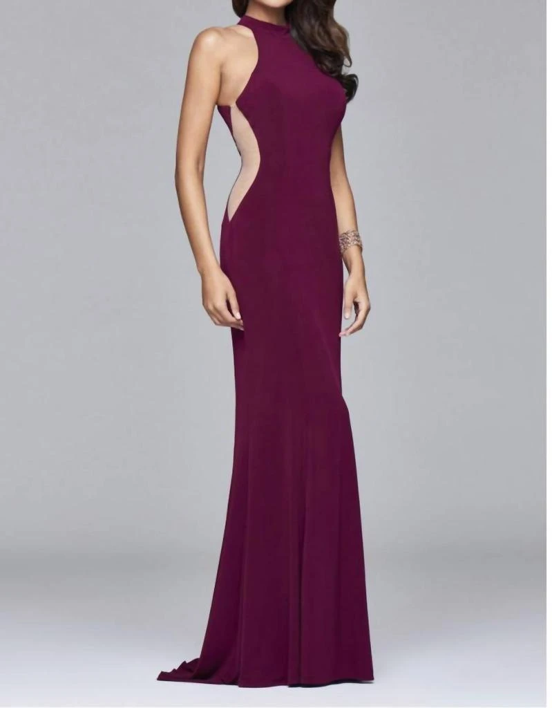 Faviana Side Mesh Cut Out Evening Gown 1