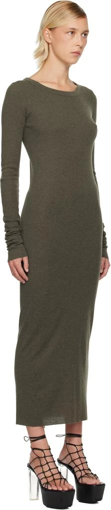 Rick Owens Khaki Concordians Rib LS Midi Dress 2