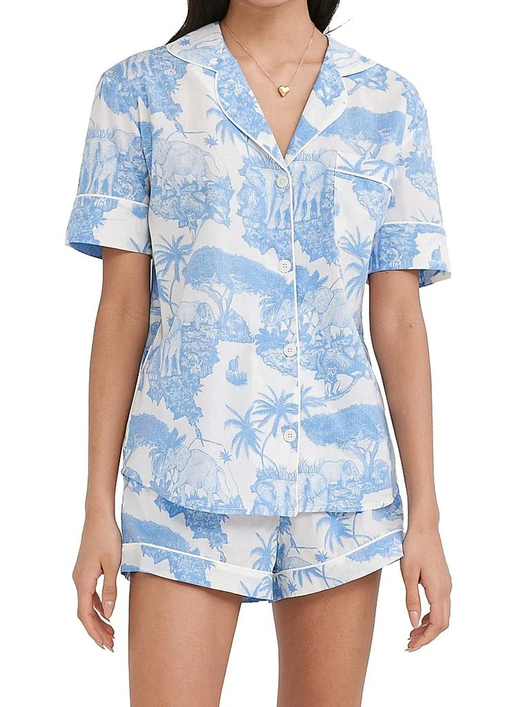 Desmond & Dempsey 2-Piece Printed Cotton Short Pajama Set 2
