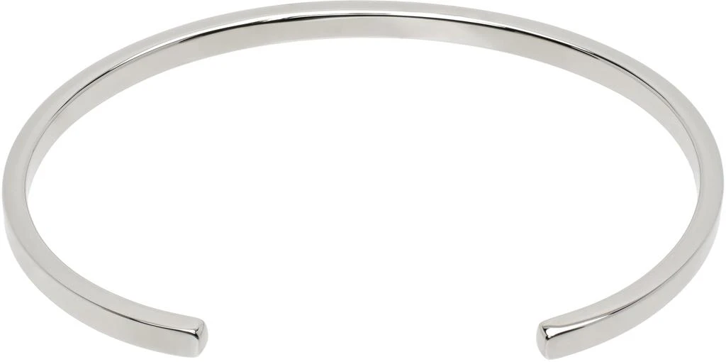 MM6 SSENSE Exclusive Silver 'Year of the Snake' Minimal Logo Cuff Bracelet 2