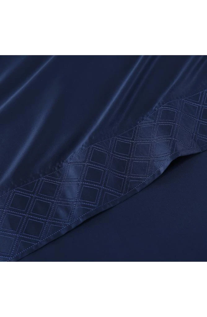 Pure Parima 500 Thread Count 100% Certified Egyptian Cotton Sateen Embroidered 4-Piece Hira Sheet Set 3