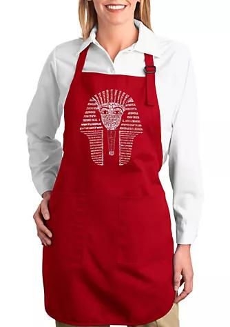 LA Pop Art Pop Art Full Length Word Art Apron   King Tut