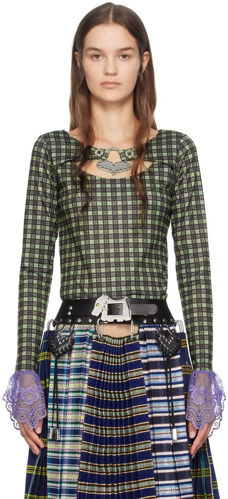 CHOPOVA LOWENA Green Kathleen Heart Long Sleeve T-Shirt 1