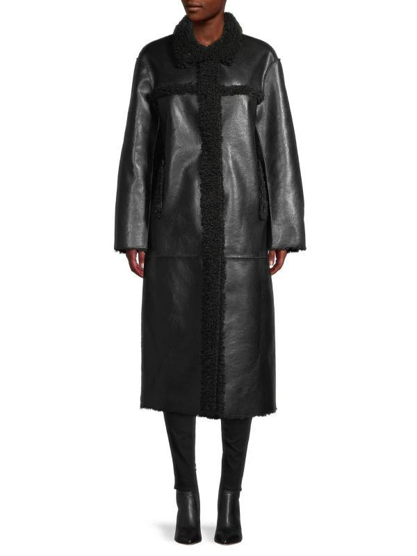 Apparis Tilly Faux Shearling & Faux Leather Car Coat 1