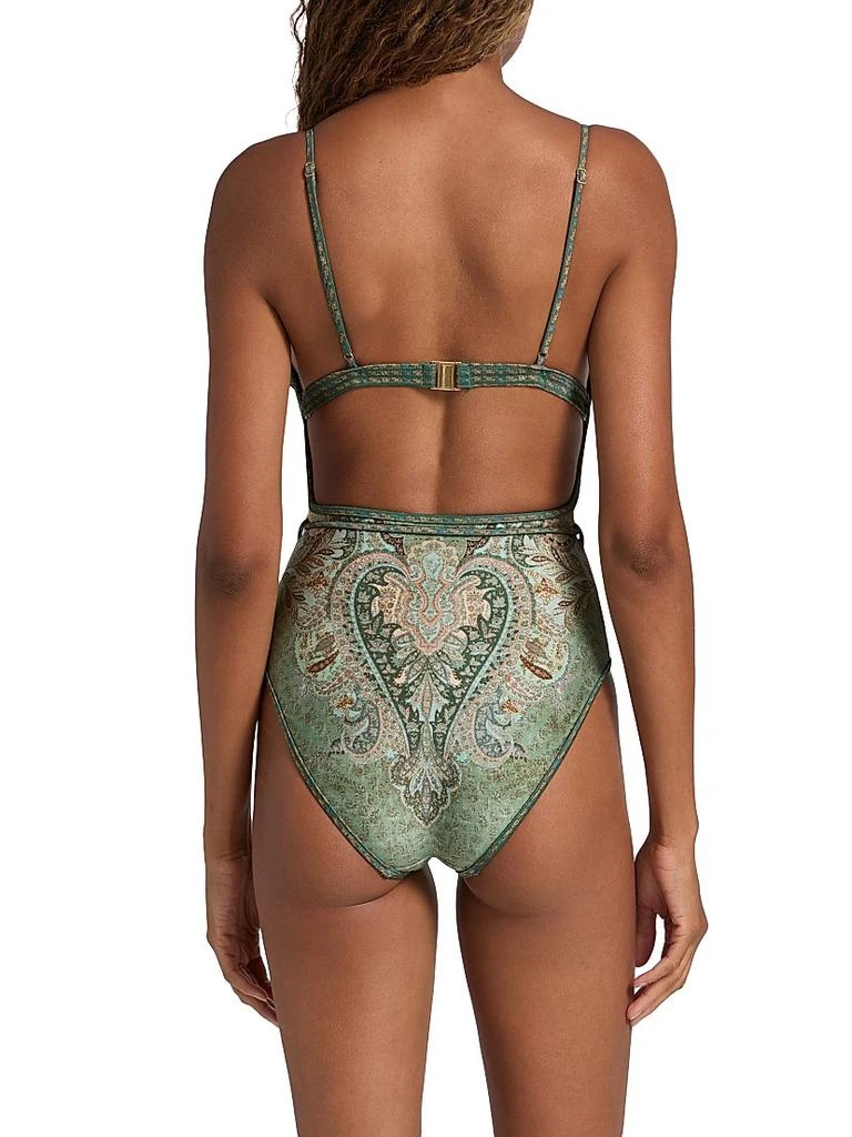 Zimmermann Wanderlust Paisley Tie-Waist One-Piece Swimsuit 4