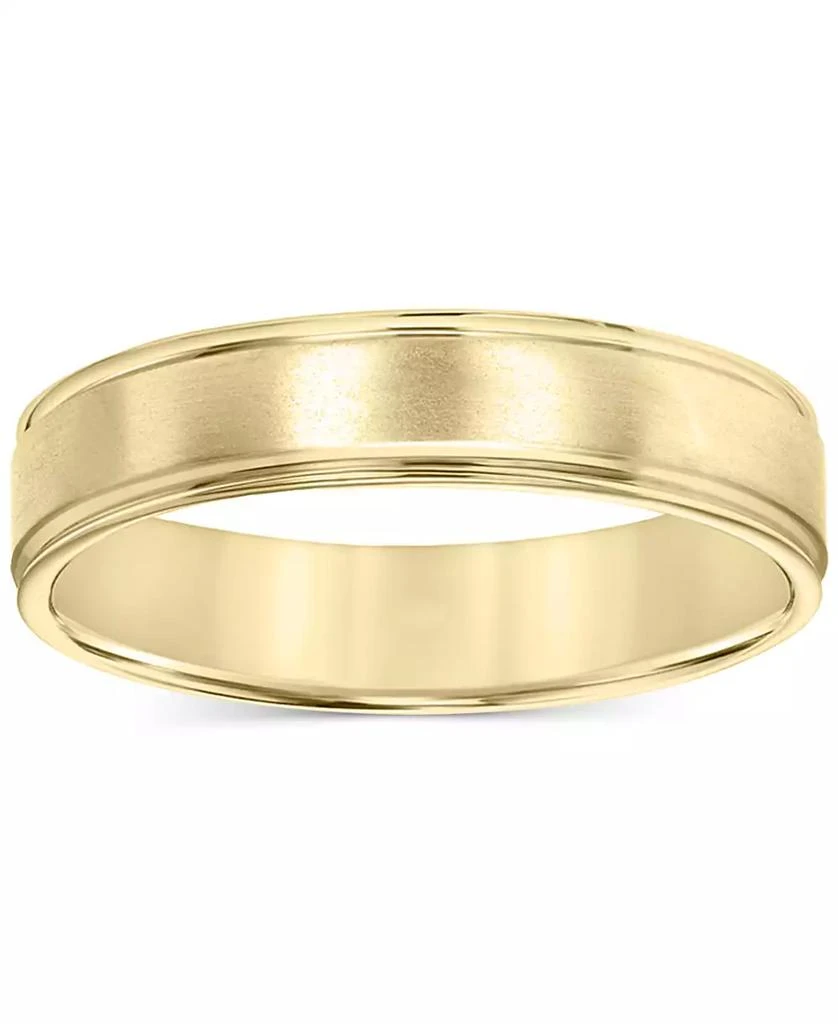 Macy
s Men
s Satin Finish Beveled Edge Band in 18k Gold-Plated Sterling Silver (Also in Sterling Silver) 4