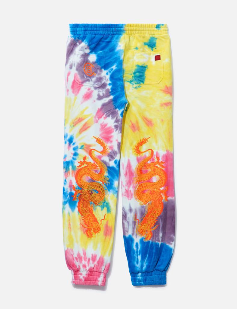 Clot Clot Tie-dyed Pants with Dragon Embroidery