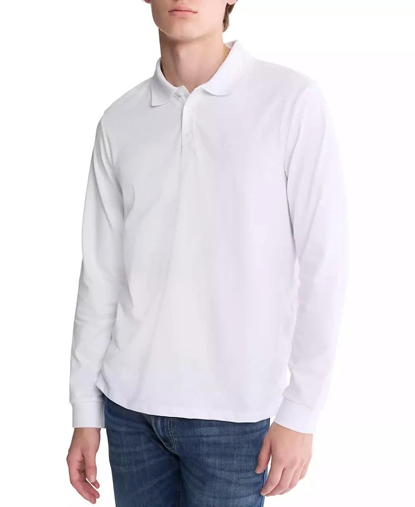 Calvin Klein Men's Smooth Cotton Long-Sleeve Polo Shirt 3