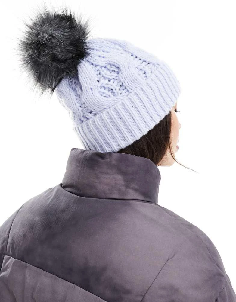 Columbia Columbia Boundless days cable knit pom beanie in snowdrift purple 4