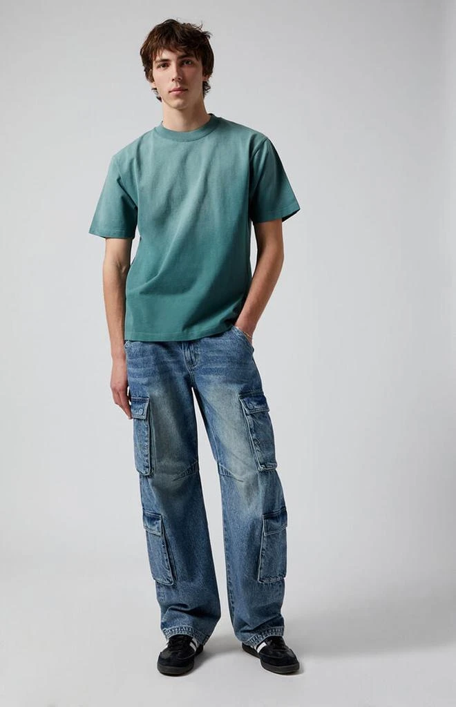 PacSun Mason Cargo Baggy Barrel Jeans Dark Indigo 2