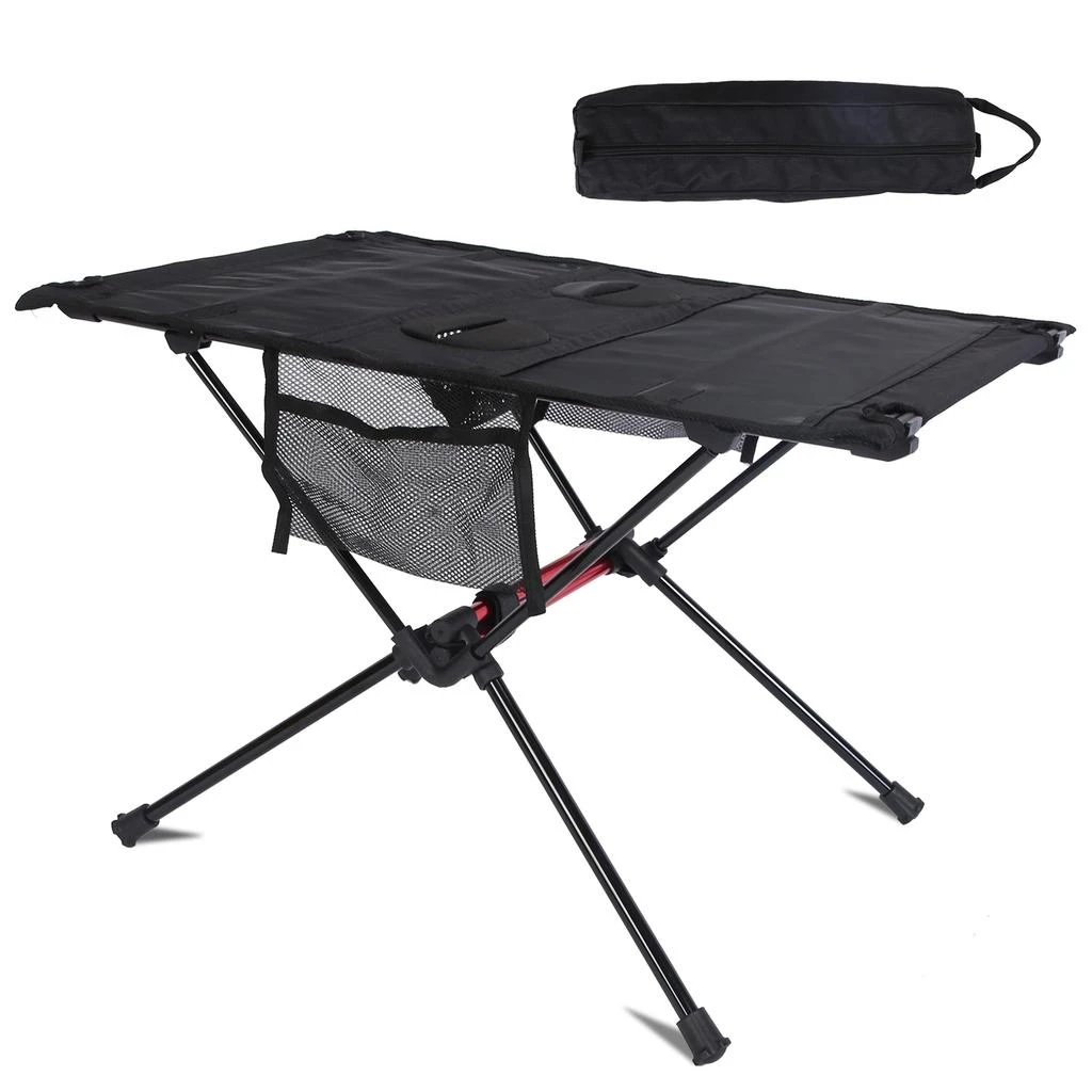 Global Bazaar Portable Folding Camping Table with Cup Holders 1