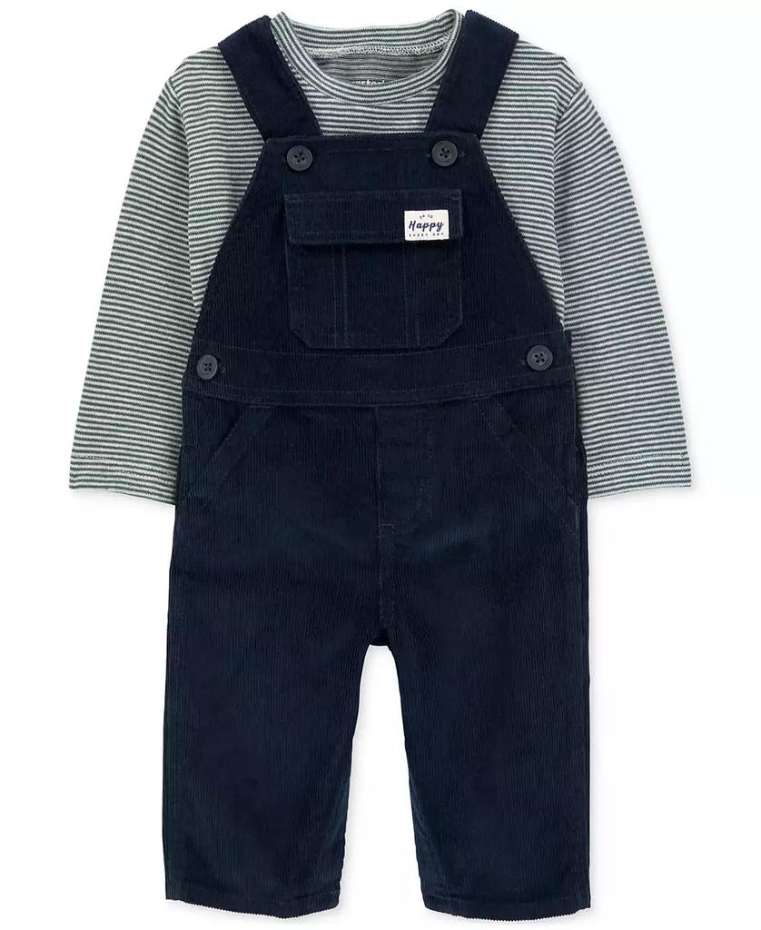 Carter's Baby Boys Striped T-Shirt & Corduroy Overall, 2 Piece Set