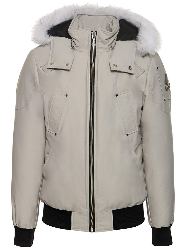 MOOSE KNUCKLES Ballistic Cotton Down Bomber W/ Faux Fur