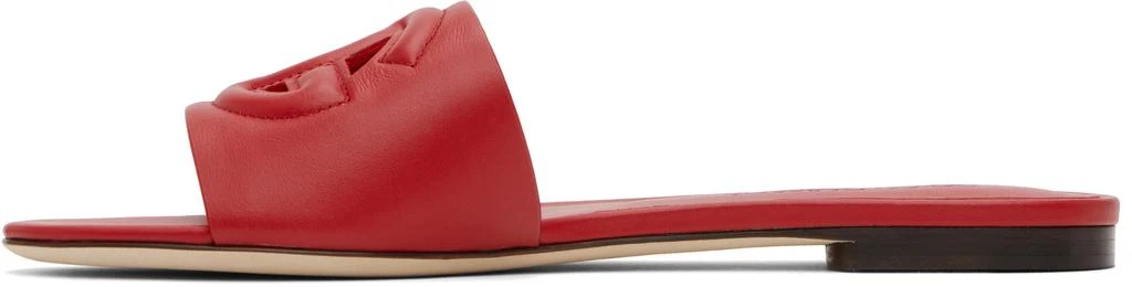 Dolce & Gabbana Red Calfskin 'DG' Logo Sandals 3