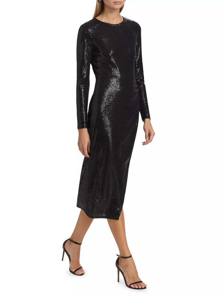 Michael Kors Sequined Shirred Jersey Cocktail Dress 2