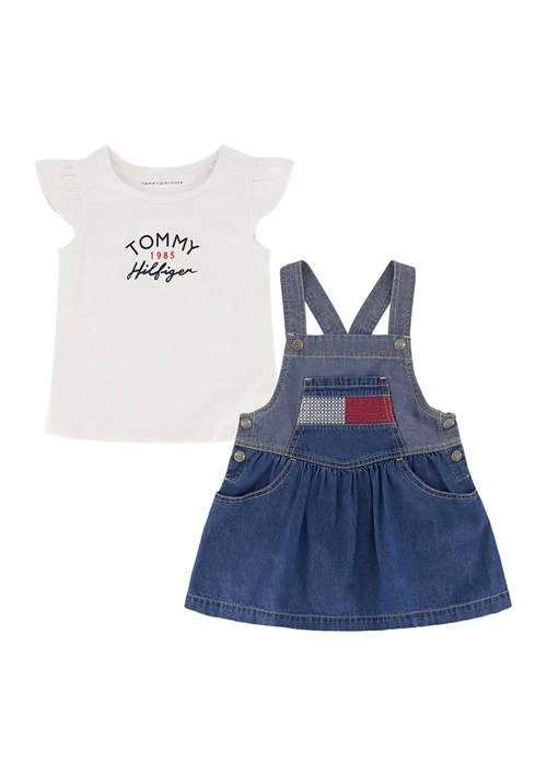 Tommy Hilfiger Hilfiger Girls 4 6X Pinafore T Shirt And Jumper Set 1