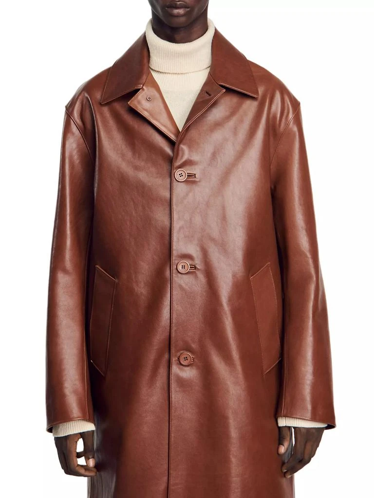 Sandro Leather Mac Coat 4