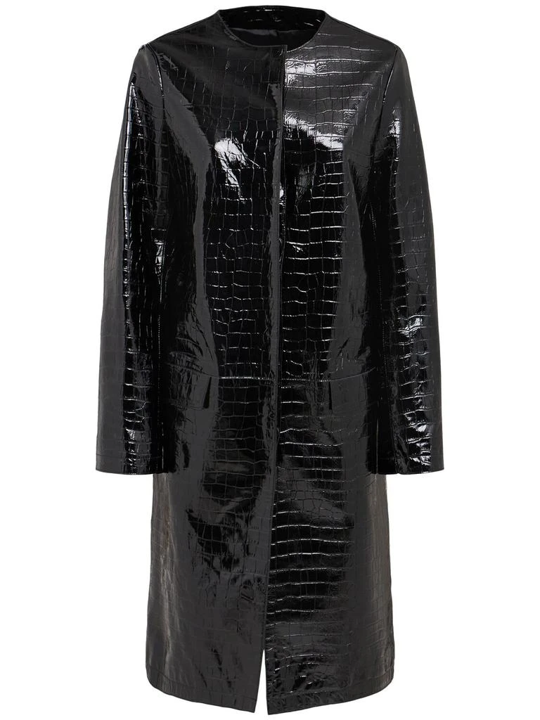 Totême Croc Embossed Leather Coat 1