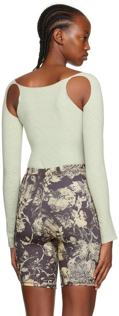 RUI Blue & Beige Cutout Bodysuit 3