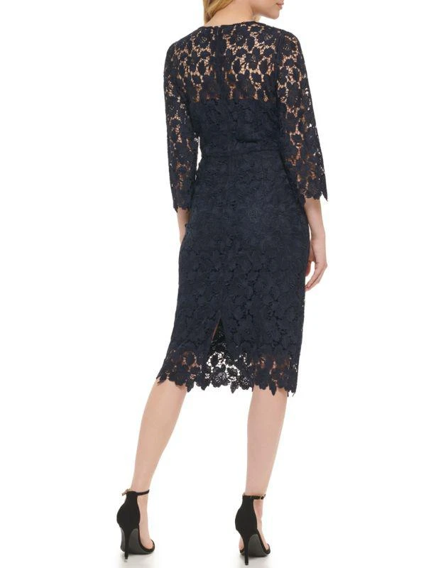 Eliza J Metallic Floral Lace Sheath Dress 2