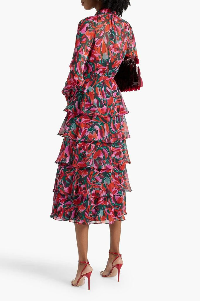 MIKAEL AGHAL Tiered floral-print chiffon midi dress 3