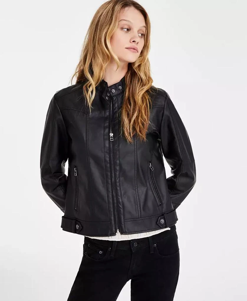 Maralyn & Me Juniors'Faux-Leather Zip-Front Jacket 3