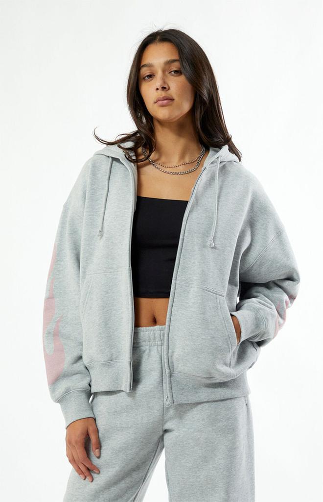 PacSun Pink Flames Full Zip Hoodie
