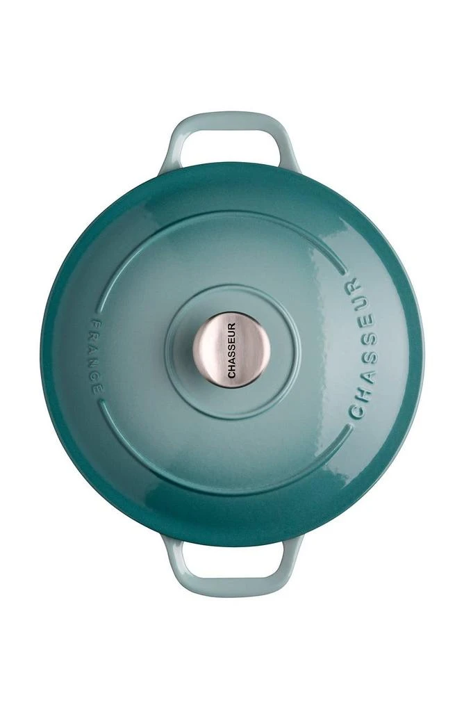 CHASSEUR French 6.25- Quart Enameled Cast Iron Round Dutch Oven - Quartz Blue 2
