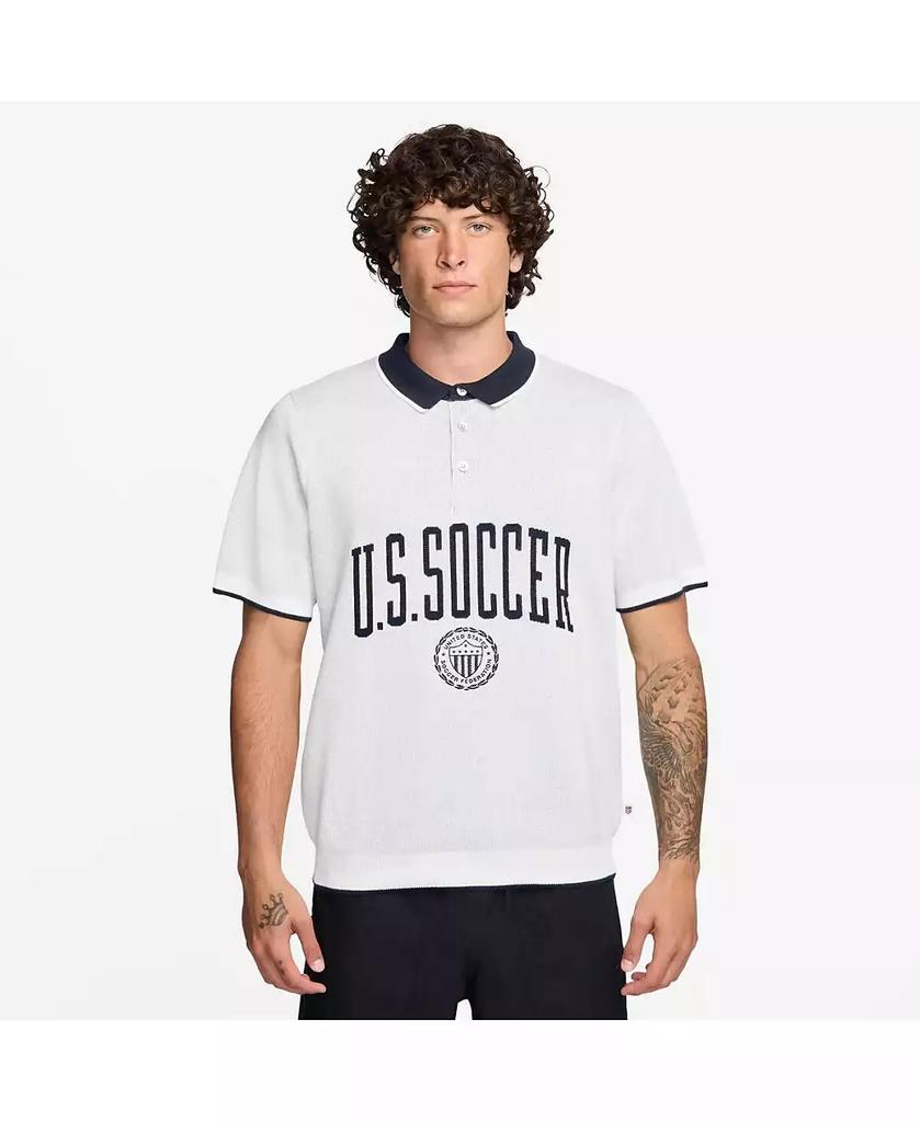 NIKE Men's White USMNT Club Knit Polo Shirt