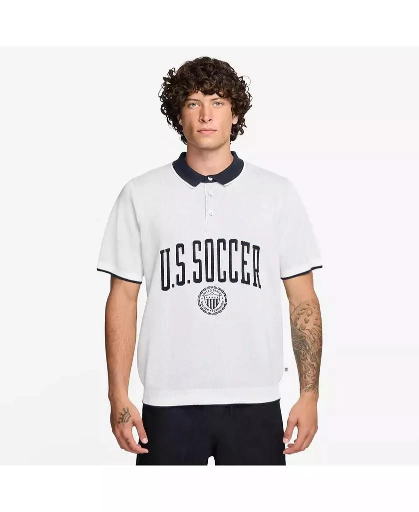 NIKE Men
s White USMNT Club Knit Polo Shirt 1