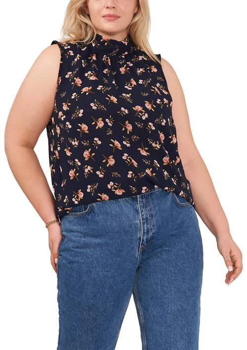 1. State Plus Size Mock Neck Floral Top 1