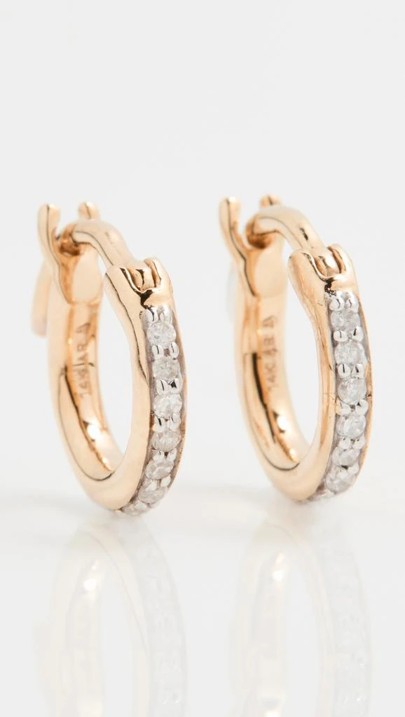 Adina Reyter 14k Gold Pave Huggie Hoop Earrings 1