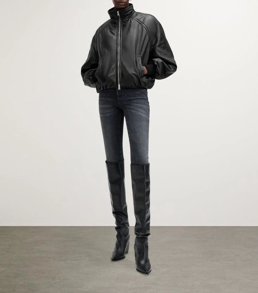 ALL SAINTS Leather Rowan Bomber Jacket 2