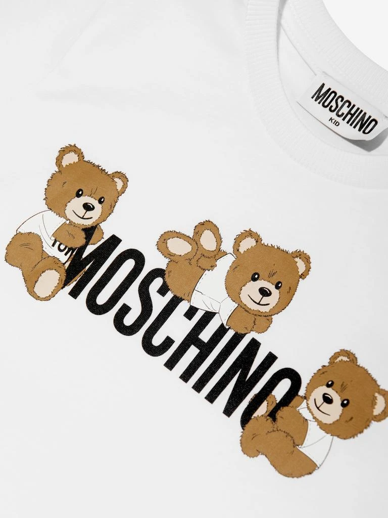 Moschino Kids Teddy Bear Logo T-Shirt in White 3